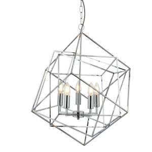 Cube 5Lt Pendant - Polished Chrome Metal