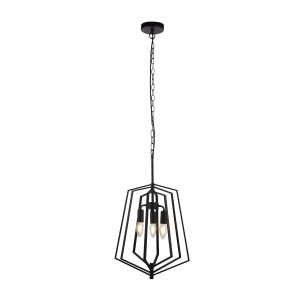 Slinky 3Lt Ceiling Pendant - Black Metal