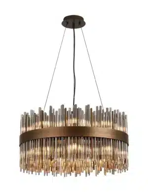 Seraphine Glass Rod Pendant Round, 18 Light