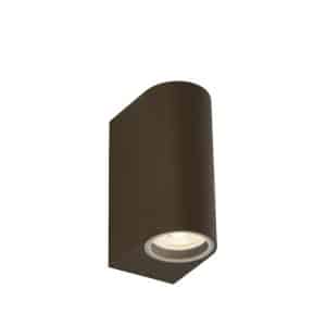 Eiffel Outdoor 2Lt Wall Light- Rustic Brown, Clear & Frosted