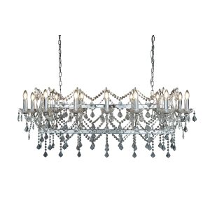 Florence 14Lt Bar Pendant - Chrome Metal & Clear Crystal