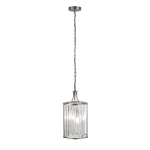 Victoria 2Lt Pendant - Chrome Metal & Clear Crystal