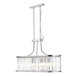 Victoria 5Lt Pendant - Chrome Metal & Clear Crystal