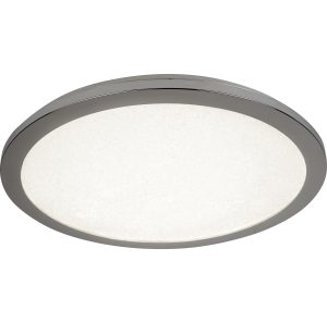 Scilly LED Flush - Chrome Metal & Crystal Sand