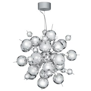 Molecule 12Lt Pendant  - Polished Chrome Metal & Glass