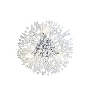 Sunburst 3Lt Wall light - Chrome Metal & Glass Beads