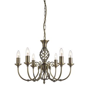 Zanzibar 6Lt Pendant - Antique Brass Metal