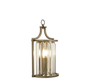 Victoria Wall Light - Antique Brass Metal & Clear Crystal