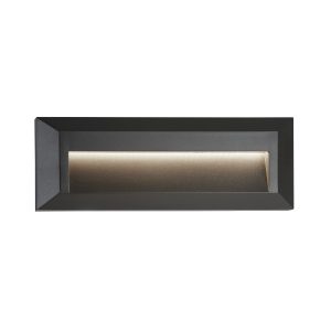 Ankle Outdoor Wall Light - Dark Grey Metal & Frosted Glass