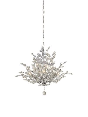 Bouquet  7Lt Pendant - Chrome Metal & Crystal