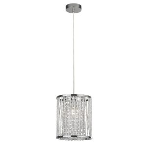 Elise Pendant - Chrome Metal & Crystal