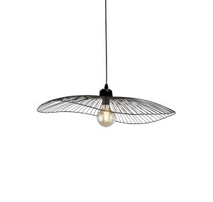 Wave Pendant Convertible to Flush - Black Metal
