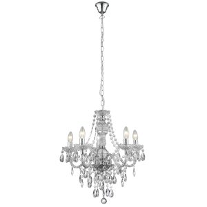 Marie Therese  5Lt Pendant - Clear Glass & Acrylic