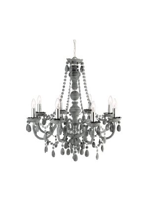 Marie Therese  8Lt Pendant - Grey Glass & Acrylic