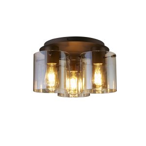 Sweden 3LT Flush - Mocha Metal & Amber Glass
