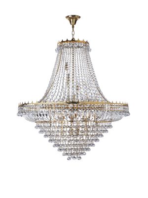 Versailles  19Lt Chandelier  - Gold Metal & Crystal