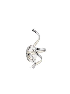 Twirls Wall Light - Chrome Metal & Glass