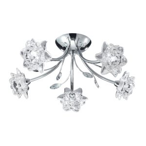 Bellis 5Lt Semi-Flush - Chrome & Clear Glass