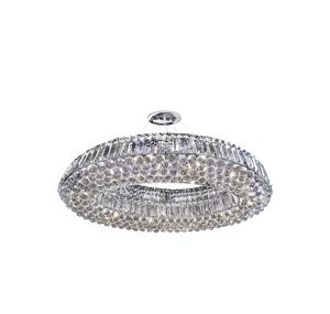Vesuvius 10Lt Pendant - Chrome Metal & Clear Crystal