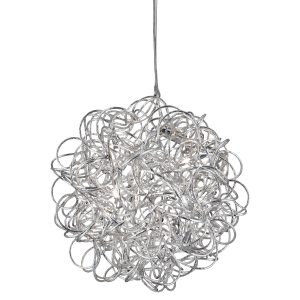 Scribble 6Lt LED Pendant - Chrome Diamond Cut Metal