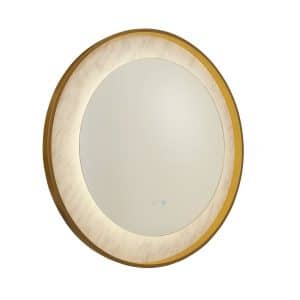 Luxo LED Bathroom Mirror, Gold Metal with Marble Effect