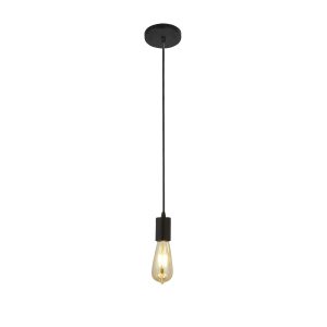 Squiggle Pendant - Black Metal & Cables