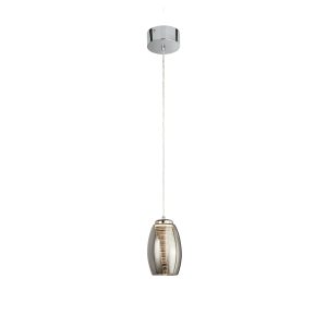 Cyclone Pendant - Chrome & Smoked Glass