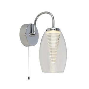 Cyclone Wall Light - Chrome Metal & Glass