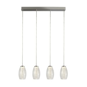 Cyclone 4Lt Bar Pendant - Chrome & Clear Glass