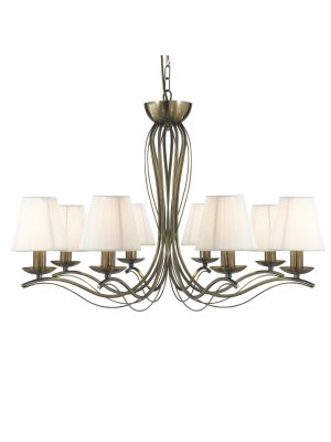 Andretti 8Lt Pendant - Antique Brass & Ivory String Fabric