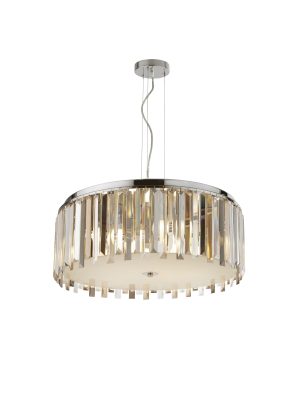 Clarissa 5Lt Drum Pendant Convertible To Semi-Flush - Glass