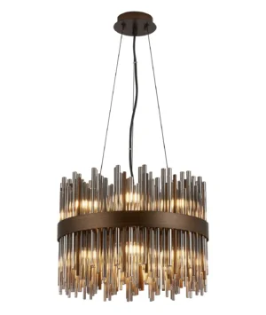 Seraphine Glass Rod Pendant Round, 12 Light