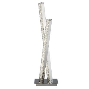 Clover 2Lt Table Lamp - Chrome Metal & Clear Crystal