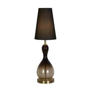Marakesh 1Lt Table Lamp Satin Brass Metal Black Ombre Glass