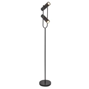 Telescope 2Lt Floor Lamp - Matt Black Metal