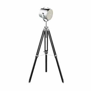Studio Adjustable Floor Lamp Black & Chrome Shade