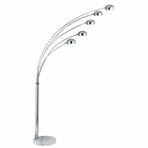 Giraffe 5Lt Floor Lamp - Chrome Metal & White Marble Base