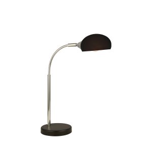 Astro Table Lamp - Black & Chrome Metal & White Glass Shade