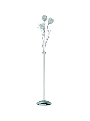 Bellis II 3Lt Floor Lamp - Chrome & Clear Glass