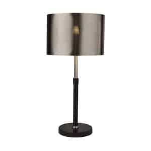 Rachel Table Lamp- Black, Silver, Chrome Metal & Black Shade