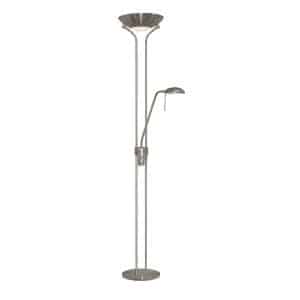 Mother & Child Floor Lamp - Satin Silver Metal & Glass