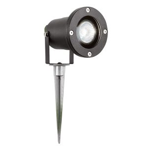 Spikey Outdoor Spotlight - Black Metal & Polycarbonate