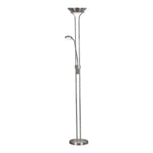 Mother & Child Floor Lamp - Satin Silver Metal & Glass