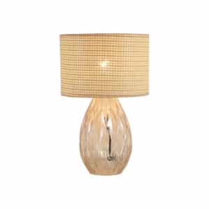 Diane 1Lt Table Lamp, Champagne Glass with Rattan Shade