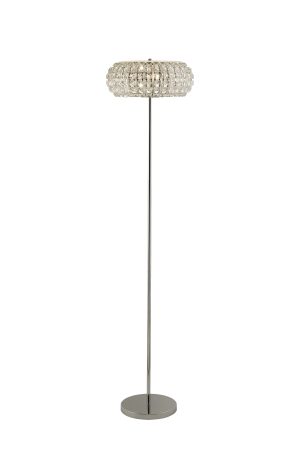 Marylin 3LT Floor Lamp - Chrome, Crystal Glass & Sand