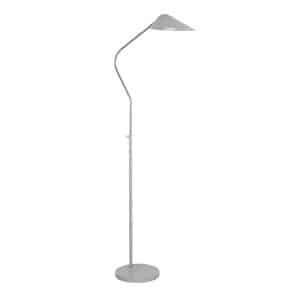 Swan Floor Lamp - Chrome & White Metal