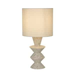 Malacca Table Lamp - Stoneware & White Fabric Shade