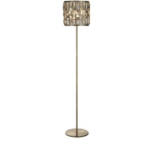 Bijou Floor Lamp - Antique Brass Metal & Champagne Glass