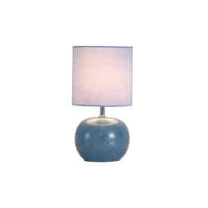 Fete 1Lt Table Lamp, Blue Glass with Linen Shade