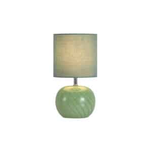 Fete 1Lt Table Lamp, Green Glass with Linen Shade